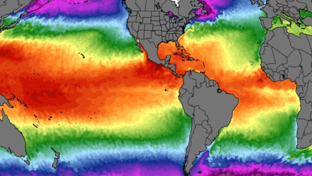 Sea surface temperatures as of mid-June.