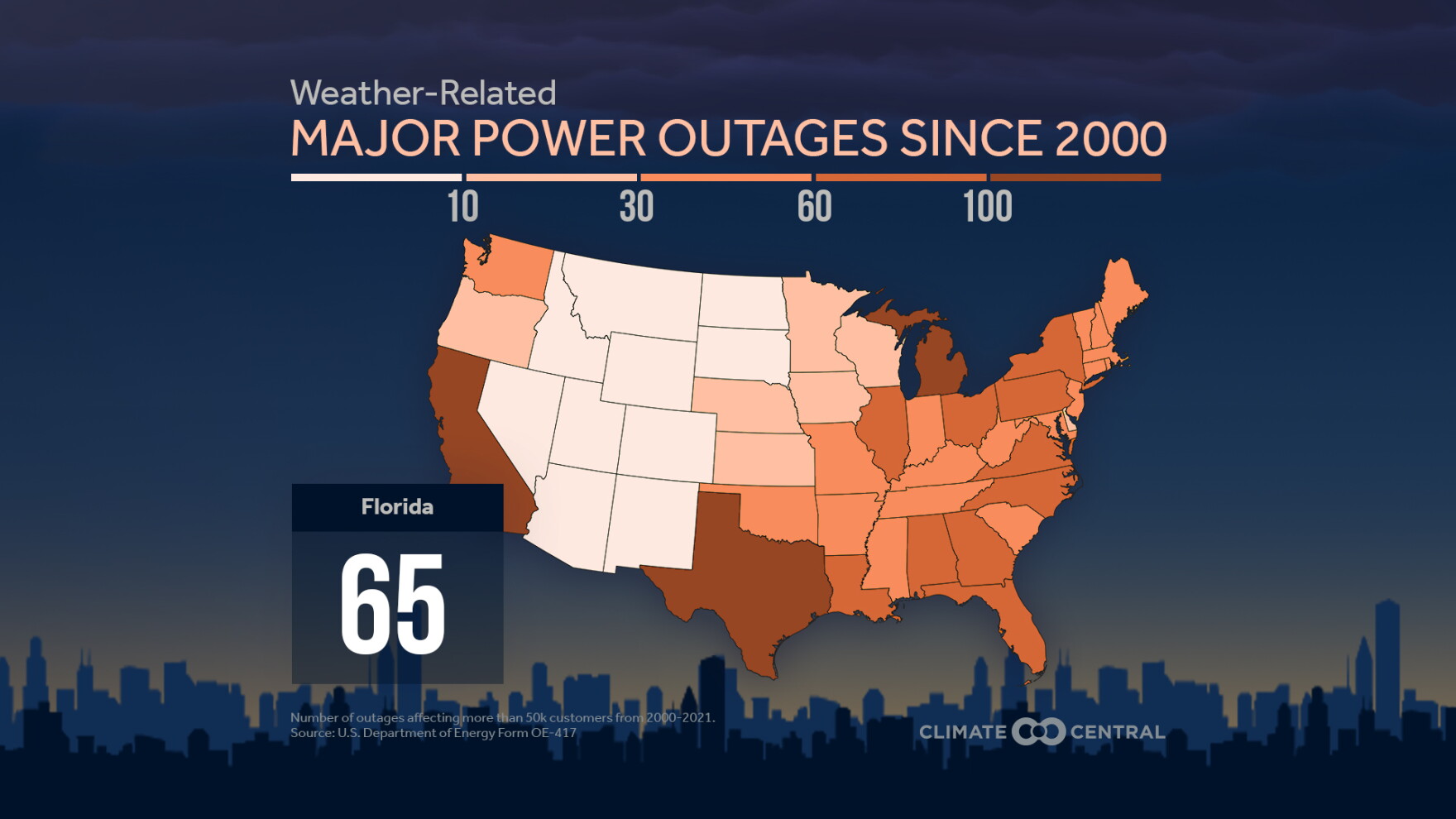 Outage Data Weather events caused most major power outages in the past two decades ...