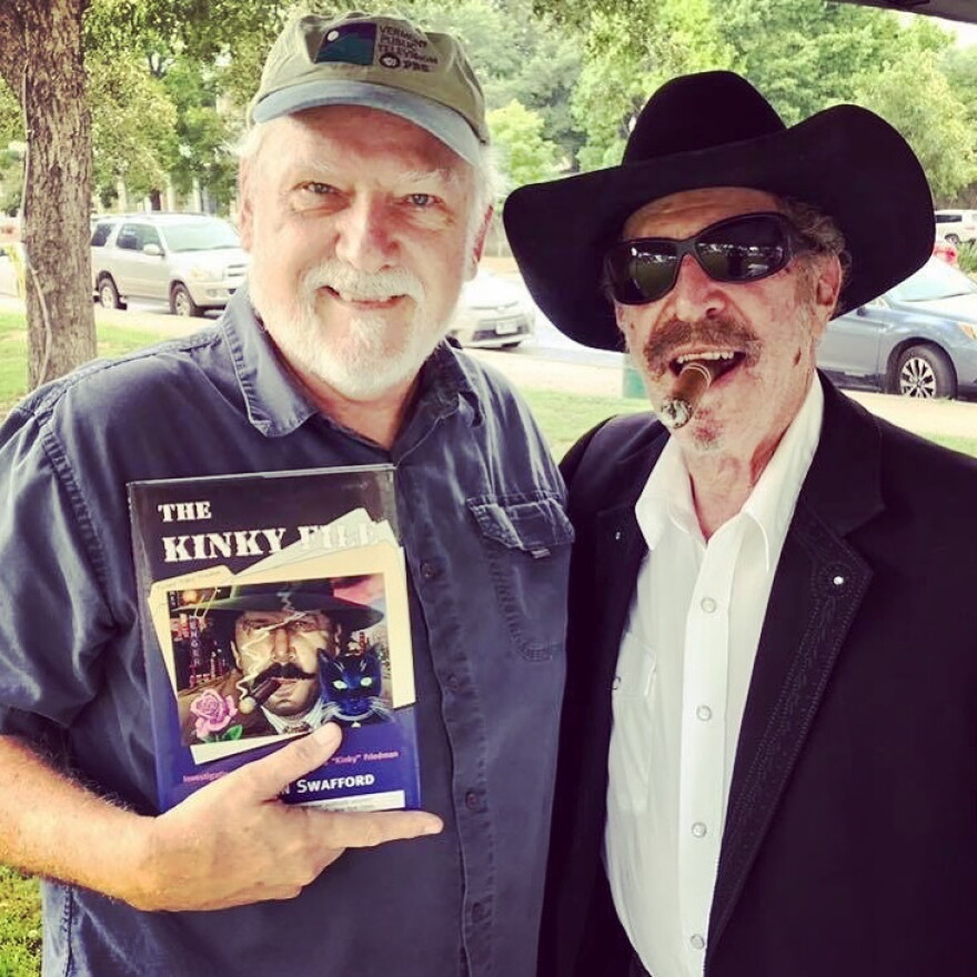 Retiring TPR Arts and Culture Reporter Jack Morgan with the late musician, author and humorist Kinky Friedman.