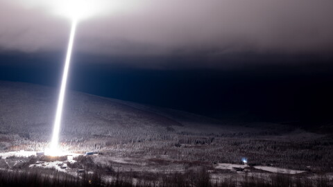 NASA’s DUST III rocket launches from the Poker Flat Research Range north of Fairbanks on Oct. 19, 2026.