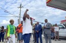 Charles Robinson with other residents voicing their concerns on Reagan Drive