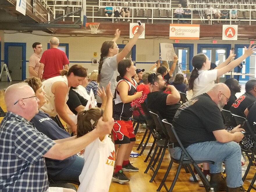 The Lewiston-Auburn Maples beat the Trailblazers, who had just five players for the duration of the game, by a score of 83-39 at the Lewiston Armory during their first game on Sunday.