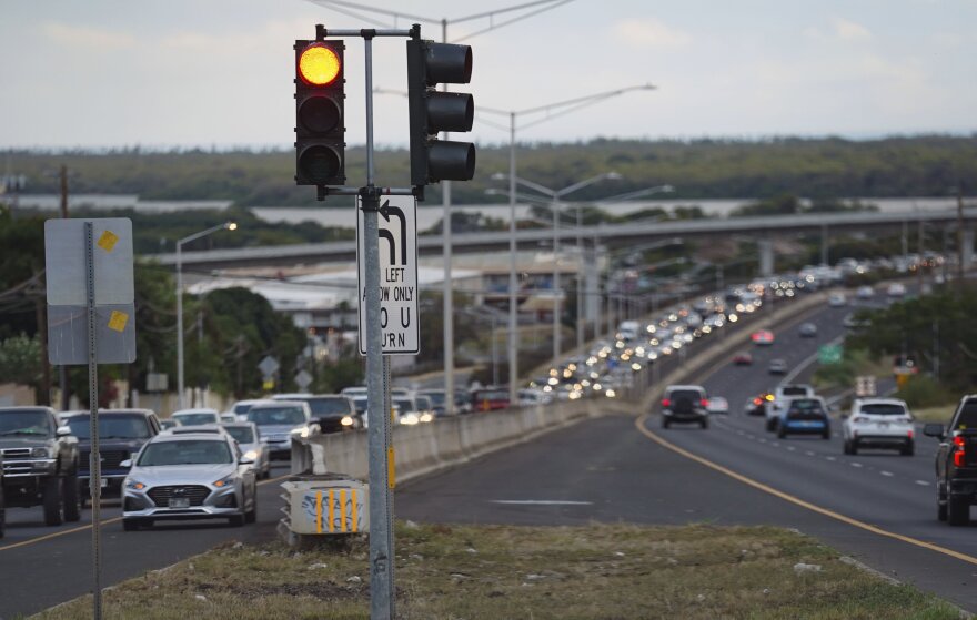 Oʻahu residents evacuate ʻEwa Beach due to the threat of a tsunami on Tuesday, July 29, 2025. (AP photo/Michelle Bir)