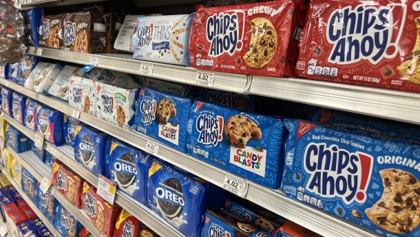 Cookies in a store ranging from oreos to chips ahoy 