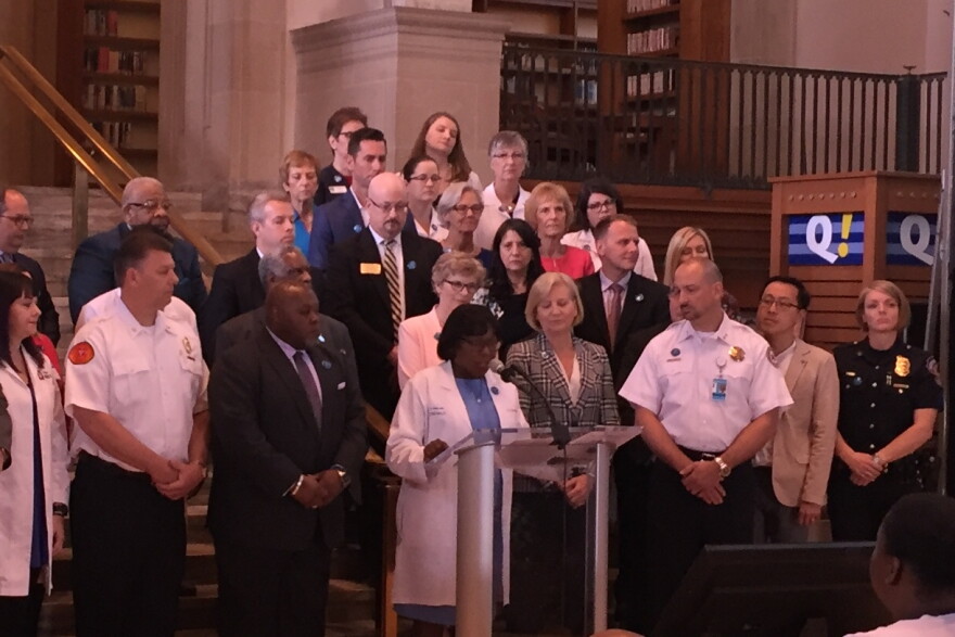 Indianapolis, state and health officials announce a syringe exchange program for Marion County. (Jill Sheridan/IPB News)