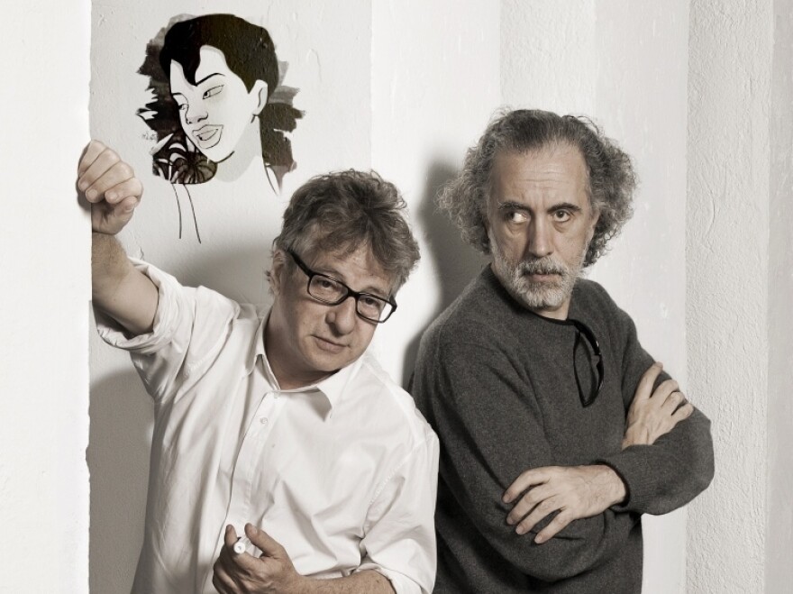 Javier Mariscal (left) and Fernando Trueba directed <em>Chico & Rita</em> along with Tono Errando.