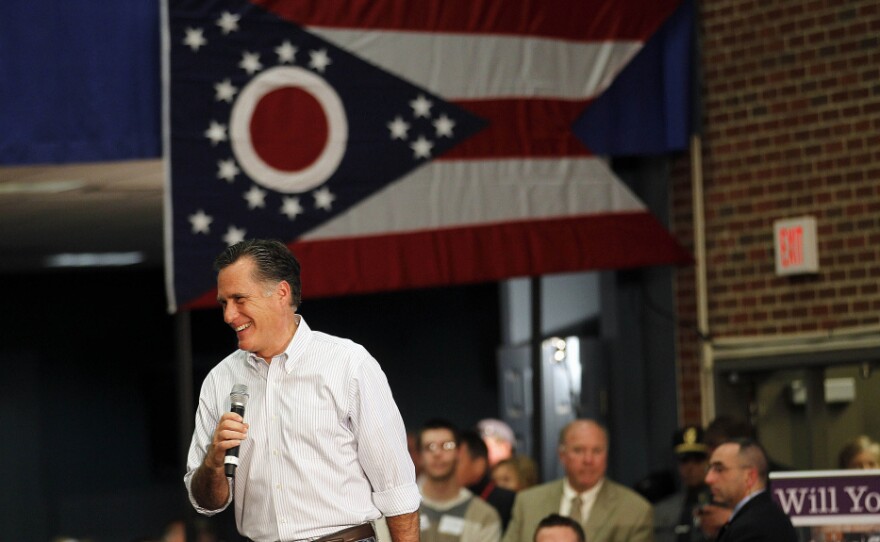 Republican presidential candidate Mitt Romney speaks at a town hall meeting at Capital University in Bexley, Ohio on Wednesday.