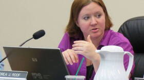 Former IPS school board President Annie Roof, pictured at a meeting last year, will not interview for an open board seat.