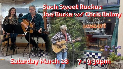 Joe Burke plays at Bazaar Cafe tomorrow