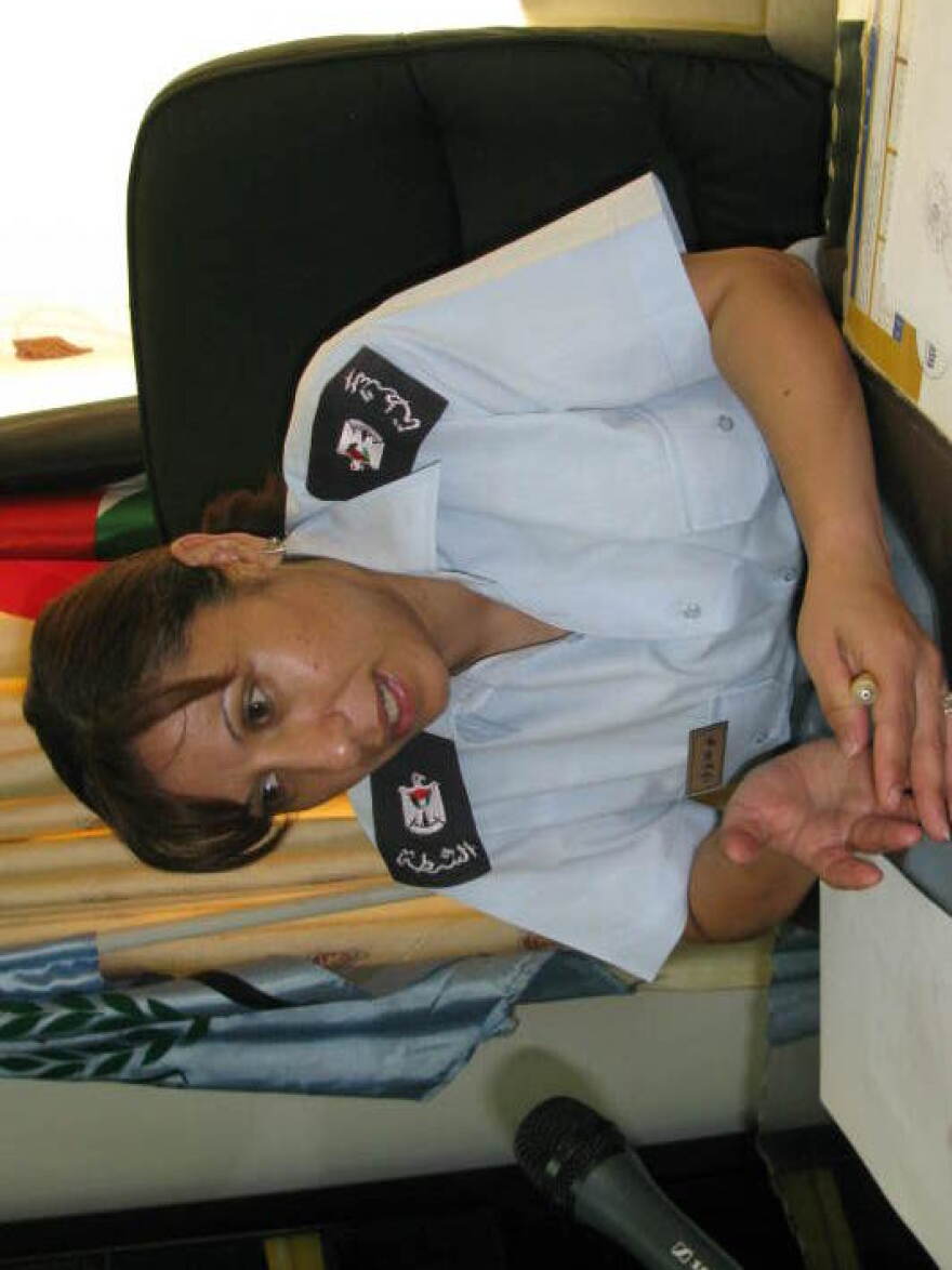 Abir Abu Farah, chief of Palestinian police in Beit Sahour south of Jerusalem, has been on the job for about a year and says coordination with Israeli forces is an ongoing challenge.