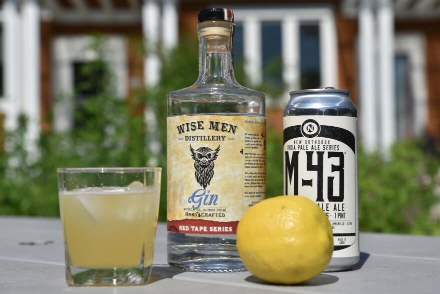 Some of the ingredients for the Beer's Knees.