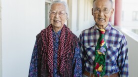 A couple featured in "Chinatown Pretty: Fashion and Wisdom from Chinatown’s Most Stylish Seniors," by Andria Lo and Valerie Luu, published by Chronicle Books 2020. (Courtesy)