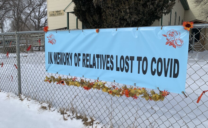 A memorial organized by Rosebud Sioux tribal member Kathy Blea marks the 25 lives lost in the pandemic.
