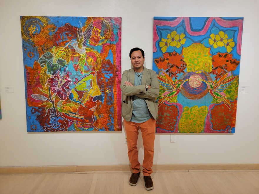 Guatemalan-American painter Richie Morales' works are on display through October 7 at Latino Arts in Milwaukee.