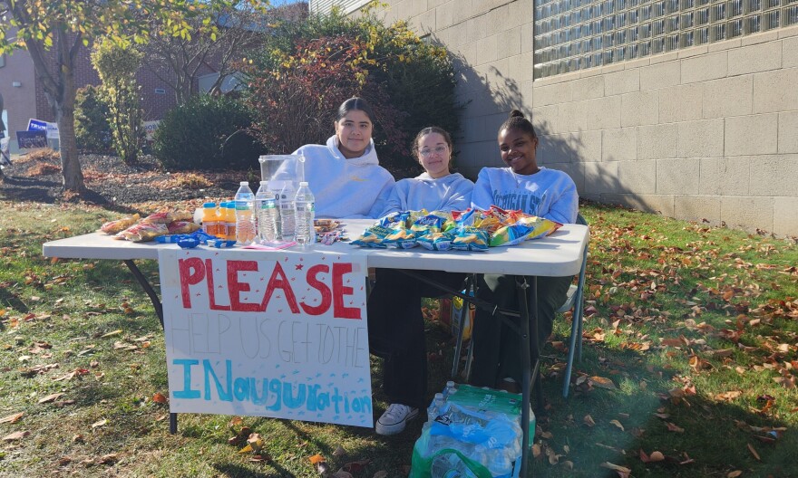 Scranton High School students collected donations at polling places on Election Day to help defray the costs of the trip.