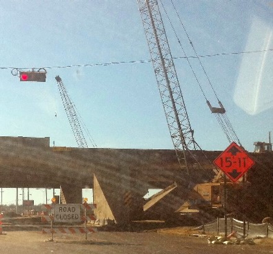 Crews bring down old overpass