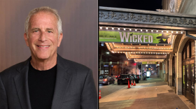 Left: Marc Platt, the producer of Wicked and Pikesville High School graduate, class of 1975. 
Right: Wicked wraps up its fifth run at the Hippodrome in Baltimore on January 11. Photos: Courtesy Marc Platt Productions, second photo by John Lee/WYPR