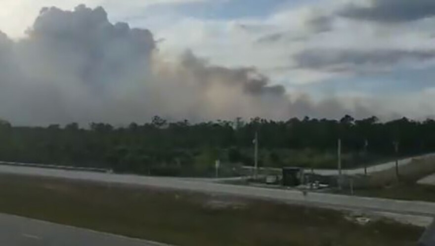 Four brush fires burning a total of about 400 acres have shut down a section of Interstate 75 in southwest Florida.