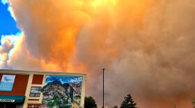 Smoke from large wildfires, burning on the Utah/Colorado border, seen from Fruita. June 27, 2026.