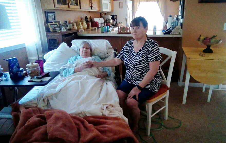 Kathy Pugh (right) and her mother, Evelyn March