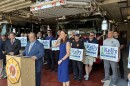 Brian Ryll, president of the Professional Fire Fighters of New Hampshire, announcing the union's endorsement of Gov. Kelly Ayotte's 2026 re-election bid.
