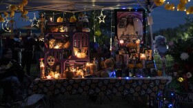 Jacklyn "Jackie" Jaylen Cázares' altar on Nov. 2, 2022 in Uvalde, Texas. Other family photos of deceased relatives are placed as part of the altar.