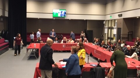 Behavioral health professionals met in Harwich Feb. 2 with Mass. Secretary of Health and Human Services Kiame Mahaniah.