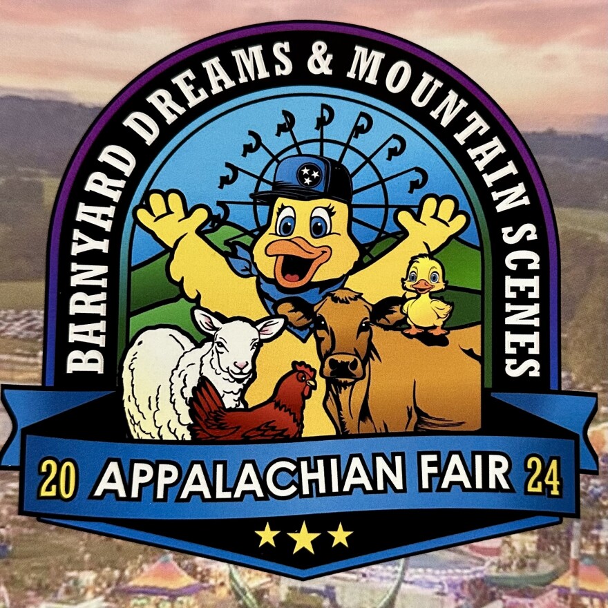 2024 Appalachian Fair Logo:  Barnyard Dreams & Mountain Scenes
