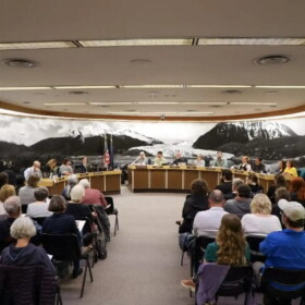 Residents fill City Hall during a Juneau Assembly meeting on Monday, June 8, 2026.