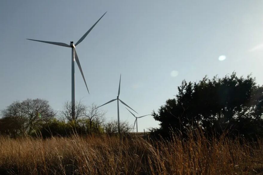  Wind turbines spin in Central Texas on March 25, 2021. 