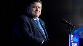 Illinois Gov. JB Pritzker looks to supporters after he defeated GOP challenger Darren Bailey on Nov. 8, 2022. Pritzker signed into law a ban on the sale, manufacture and delivery of assault weapons, making Illinois the ninth state to generally prohibit the weapons.