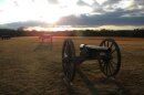 In this 2011 picture, the sun sets over cannons arrayed on the Civil War battlefield at Manassas, Va. The first Battle of Manassas occurred in July 1861.
