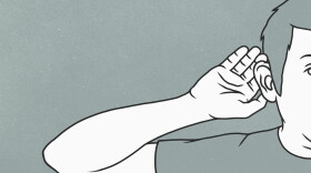 An illustration of a man cupping ear with hand. (Getty)