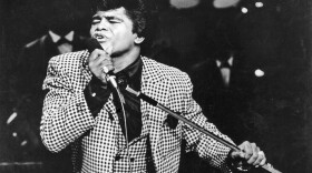 James Brown performs onstage at the TAMI Show on December 29, 1964 at the Santa Monica Civic Auditorium in California.