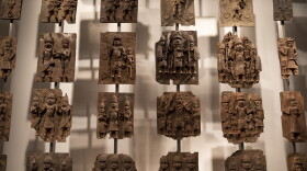 Plaques that form part of the Benin Bronzes are displayed at The British Museum on Nov. 22, 2018 in London, England. The British Museum agreed to loan the plaques back to a new museum in Benin City in Nigeria. The Benin Bronzes were taken from Africa. (Dan Kitwood/Getty Images)