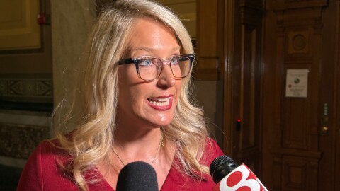 Indiana Secretary of Education Katie Jenner speaks on Wednesday, April 1, 2026 after the Commission for Higher Education approved changes to college degree programs.