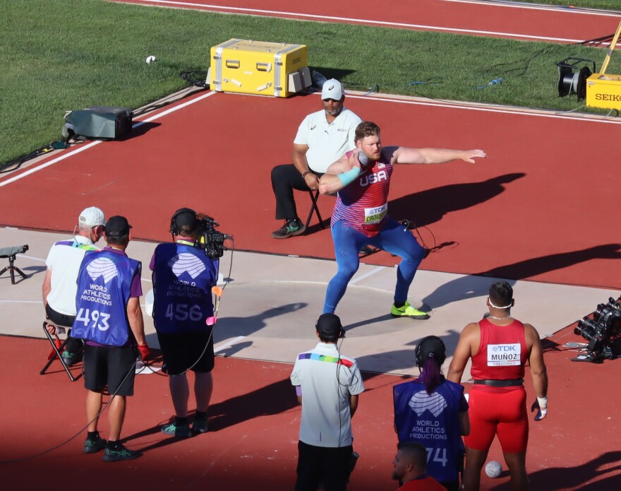 Oregon native Ryan Crouser won the gold medal in shot put at the 2022 World Track and Field Championships in Eugene.