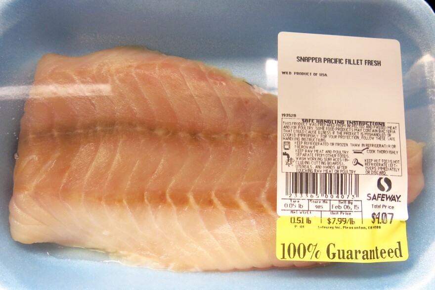 <strong>Name That Fish: </strong>A wild U.S. fish being sold as "Pacific snapper." Snapper is rarely found north of Mexico, and some rockfish species are often sold as "snapper."