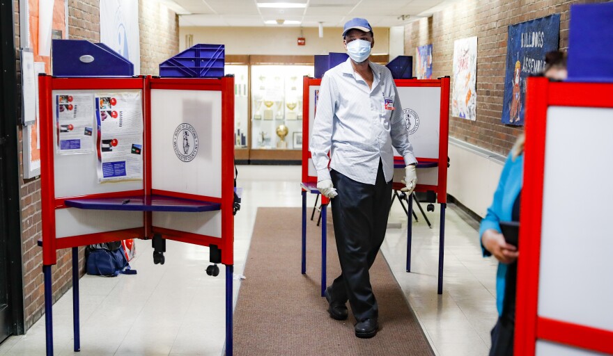 Poll worker during pandemic