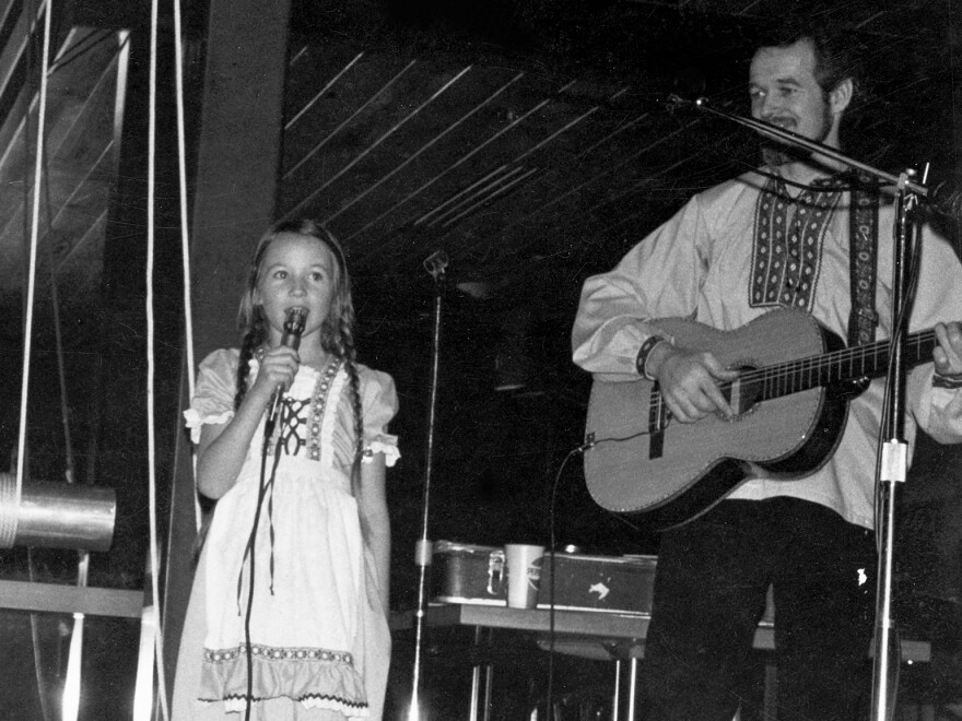 One of Jewel Kilcher's early performances in a Swiss yodeling outfit with her dad.