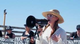 State Representative Tara Lujan (D-Santa Fe) told protesters at Zorro Ranch she will convene a public forum to relay their concerns to the Epstein Truth Commission
