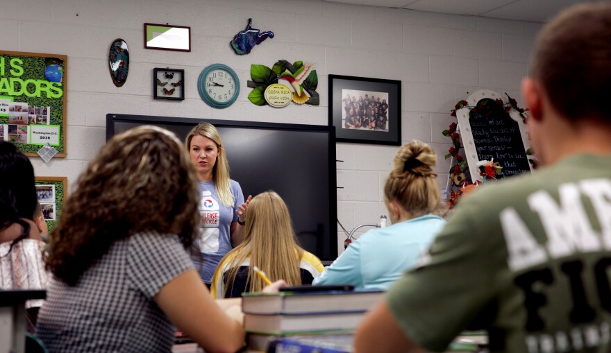 Brittany Bauer teaches classes for biology and life sciences at Wyoming East High School in New Richmond, West Virginia.