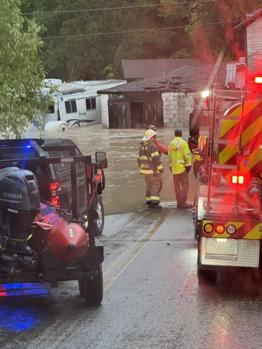 The Allegany Fire Department Technical Rescue Team reported they assisted in a water rescue in the town of Ischua. Waist high flood waters trapped residents, including children, in their home on Friday.