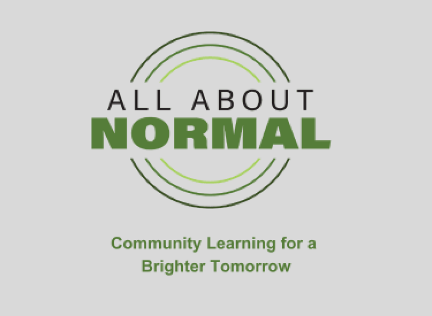 All About Normal logo - tagged "Community Learningg for a Brighter Tomorrow"