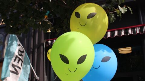 Exeter's UFO Festival drew a crowd Saturday, many dressed in alien-themed costumes