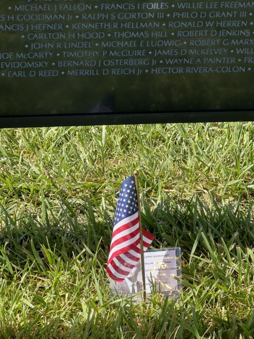 Left at the Vietnam Veterans Memorial Replica at the Billings stop