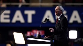 Gov. Asa Hutchinson (R-AR) delivers a speech at the Republican National Convention in July 2016 in Cleveland. (Jeff Swensen/Getty Images)