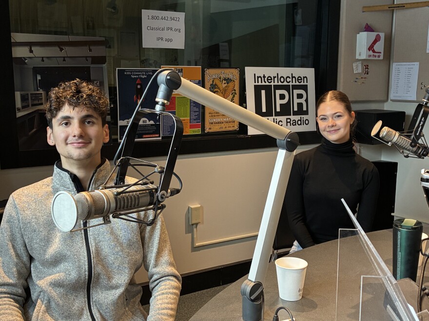 Lara and Gabriel at IPR's Studio B.