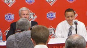 Stephen Curry with Davidson Head Coach bob Mckillop on left.