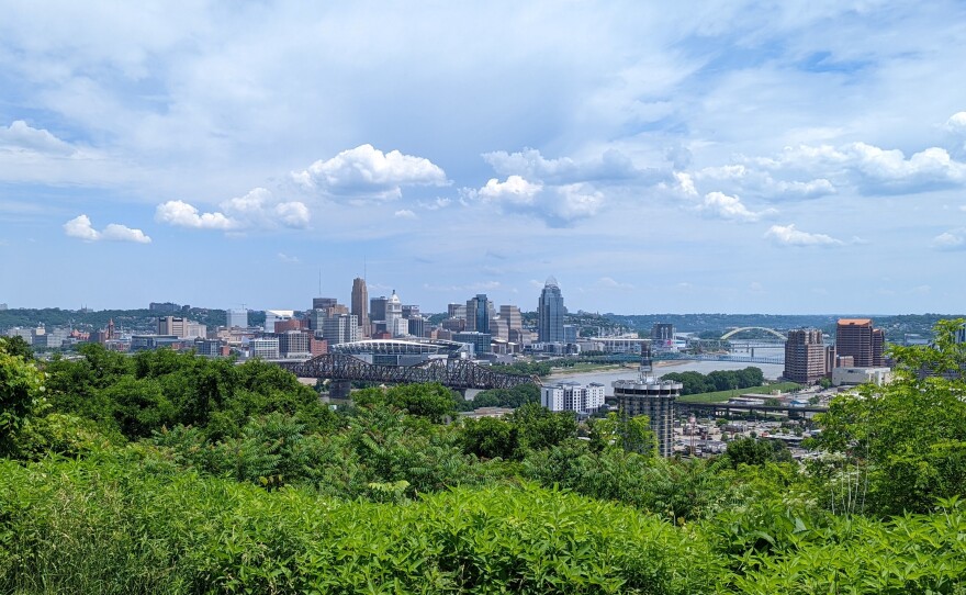 Cincinnati and Covington as seen from Devou Park, June 6, 2022.
